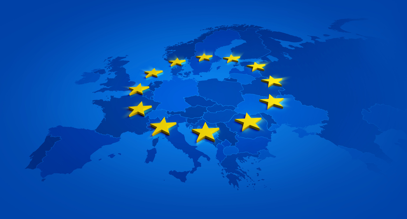 EU, Europa. Europeisk union, kart, stjerner,