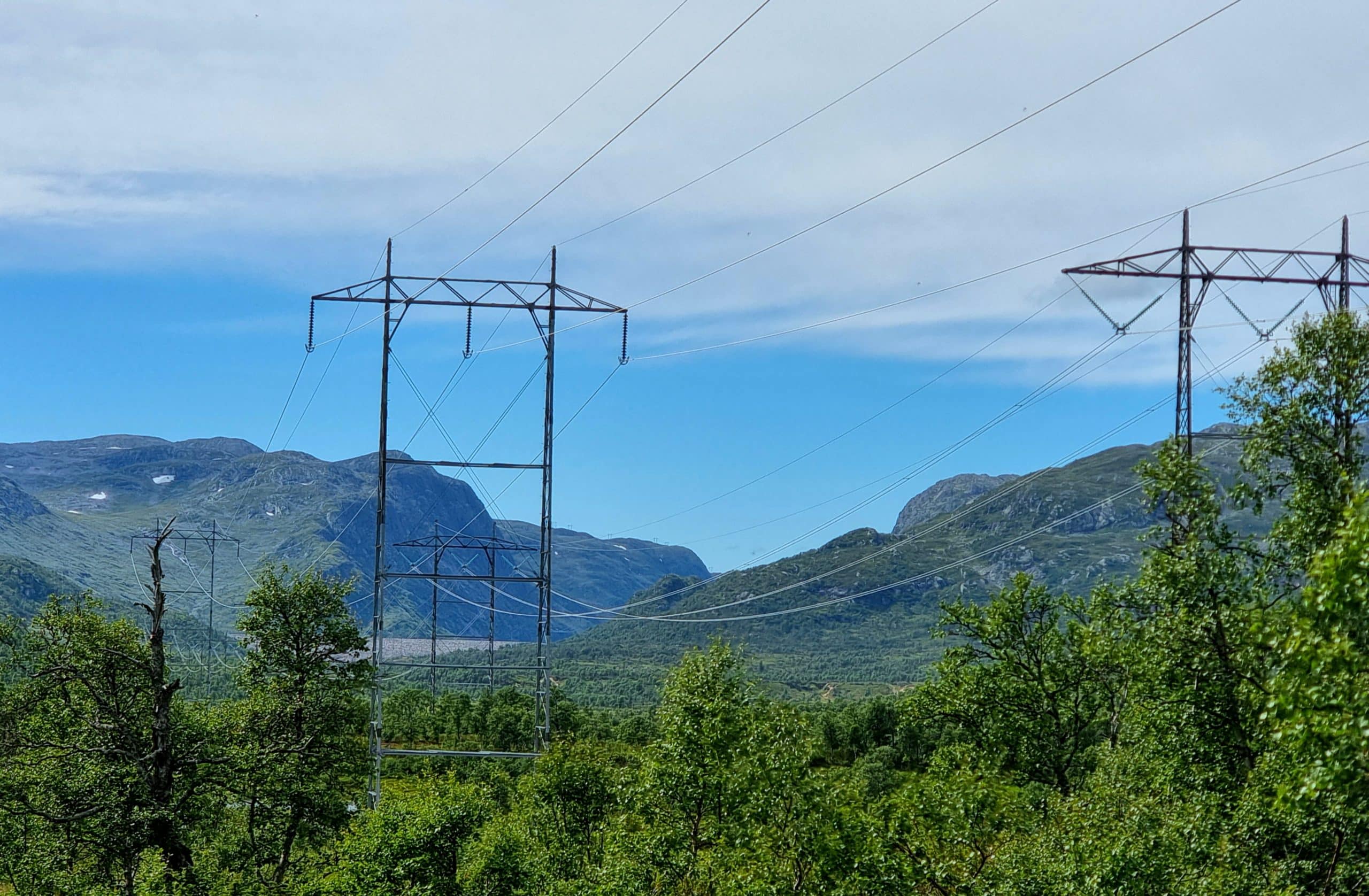 Strøm, strømkabler, strømmaster, strømnett, Fjell-Norge, Rauland, Telemark
