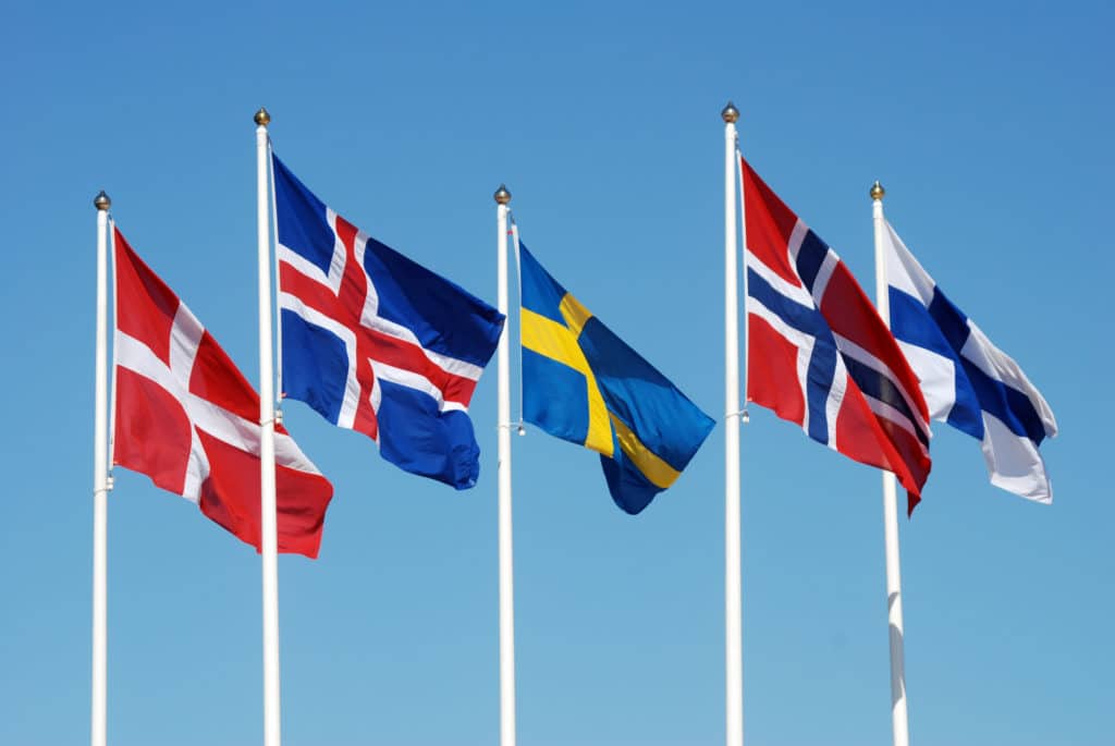 Skandinavia, flagg, norden