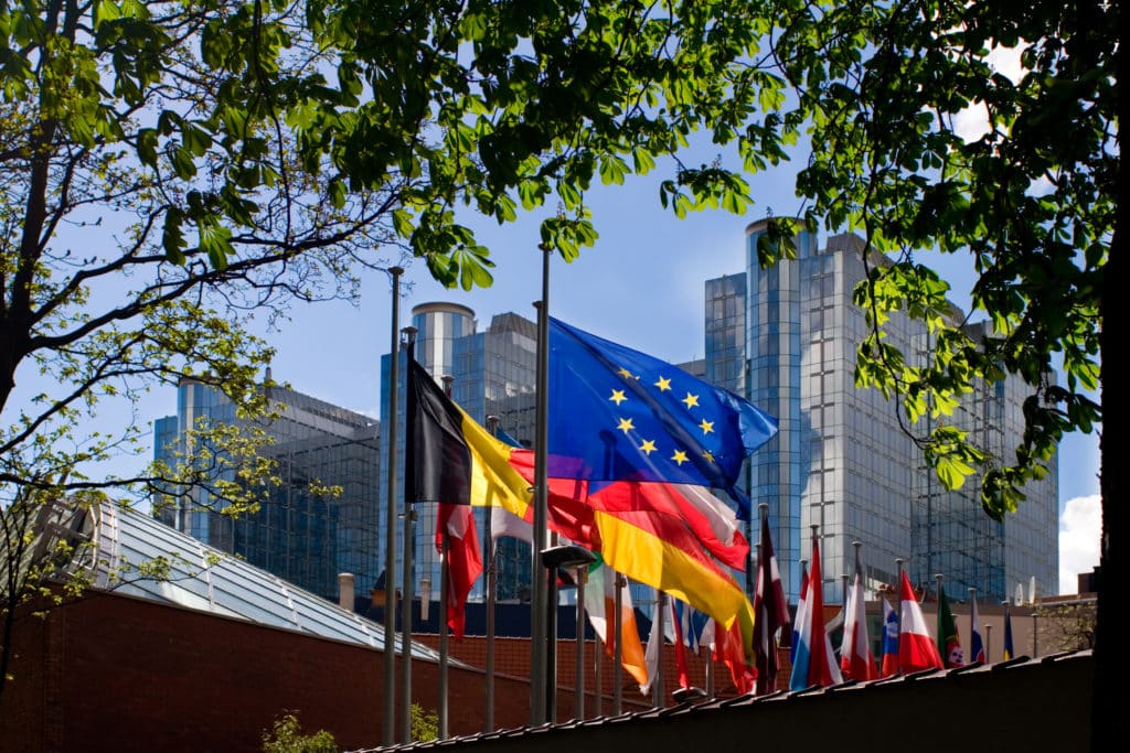 EU, flagg, Europa, Europaparlamentet, Brussel