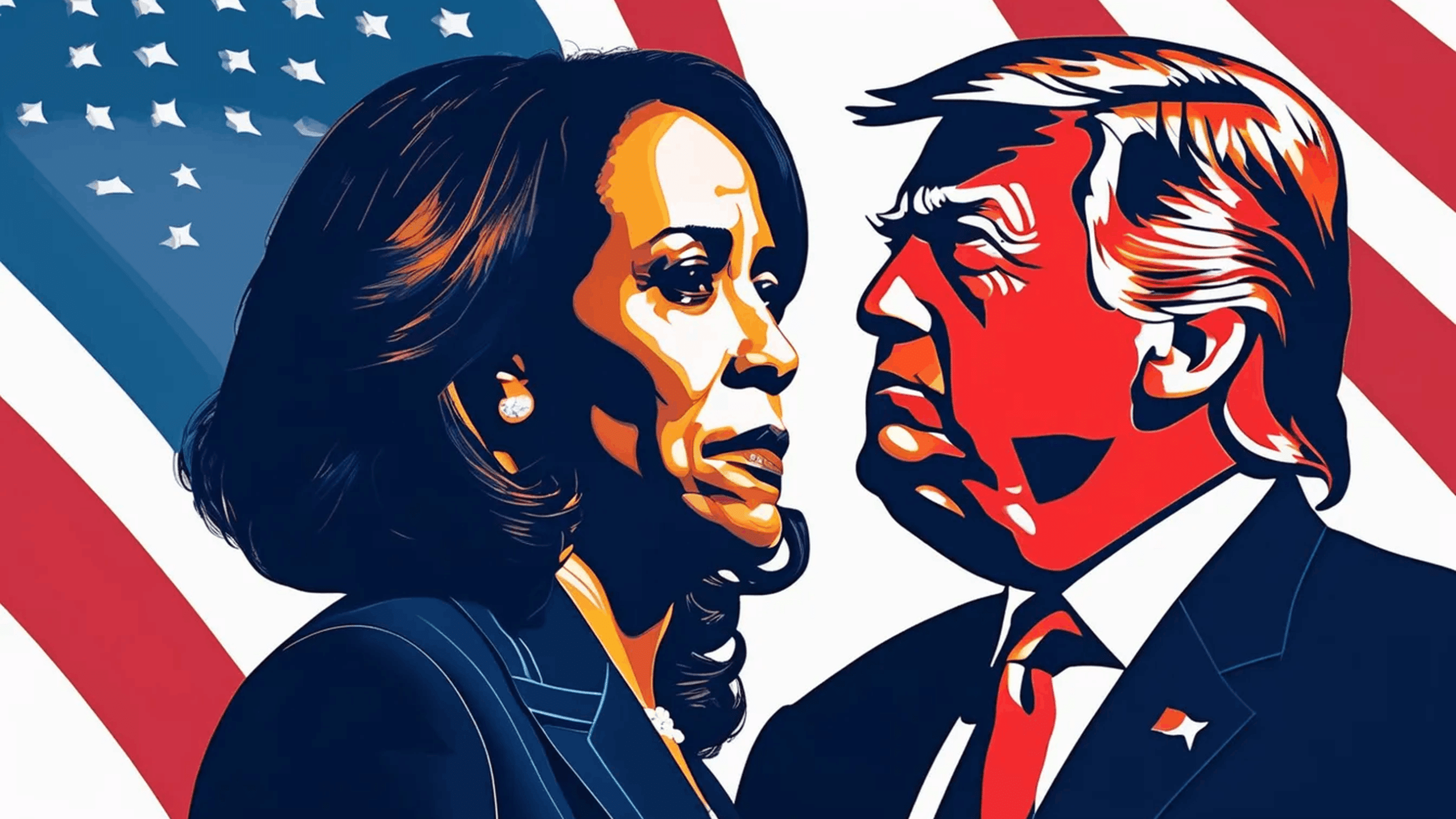 Kamala Harris og Donald Trump, valget i USA, amerikansk politikk, AI-generert bilde