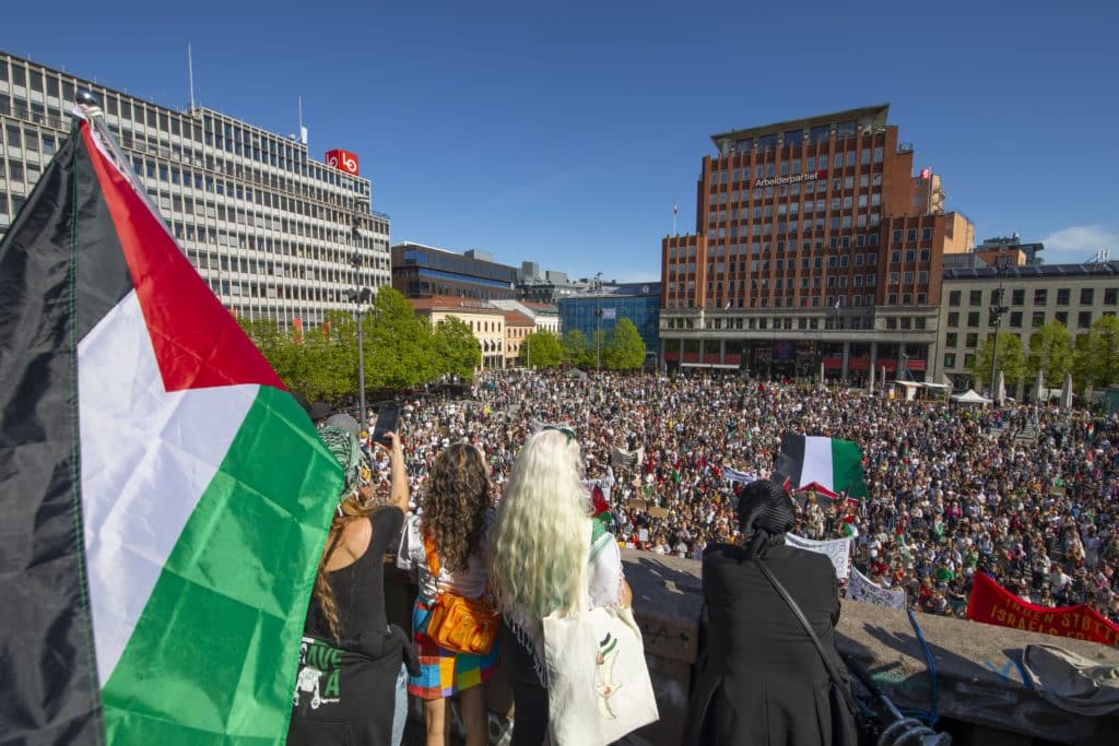 Palestina, LO, Arbeiderpartiet, Yongstorget, demonstrasjon