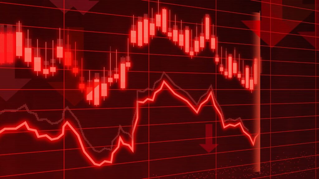 fallende markeder røde tall