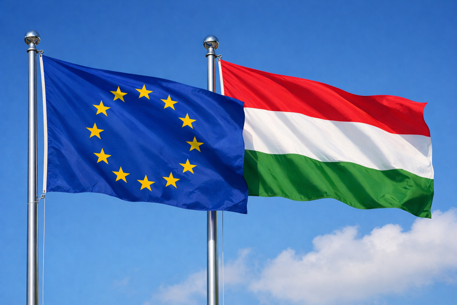 EU og Ungarn.